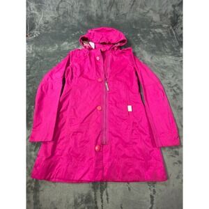 MPG Mondetta Womens Jacket Small Hot Pink Hooded Rain Coat Light Performance